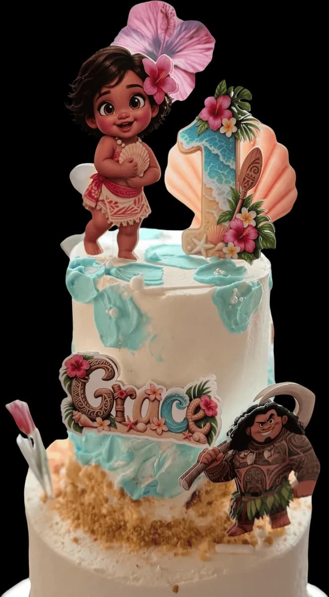 Pastel de dos pisos decorado a medida con topper temático